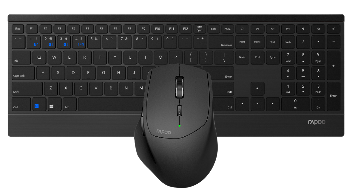 Picture of RAPOO 9500M Wireless Black Keyboard & Mouse Combo