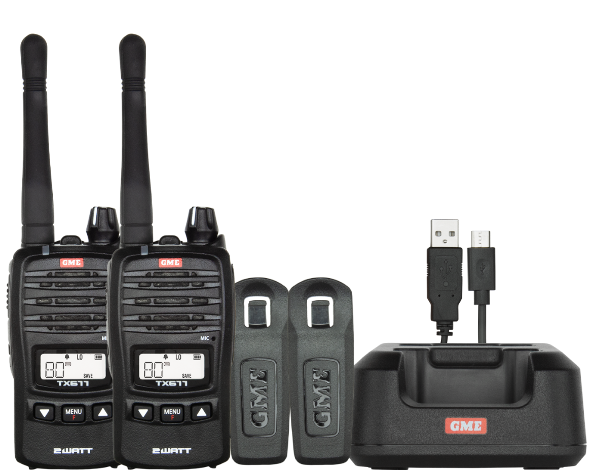 Picture of GME 2 Watt UHF CB Handheld Radio - Twin Pack