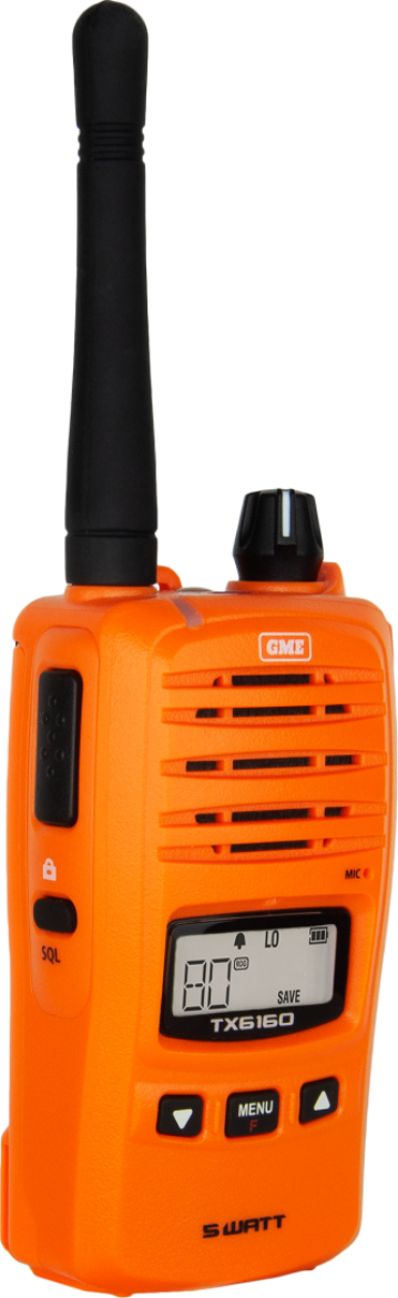 Picture of GME 5/1 Watt IP67 UHF CB Handheld Radio - Blaze Orange