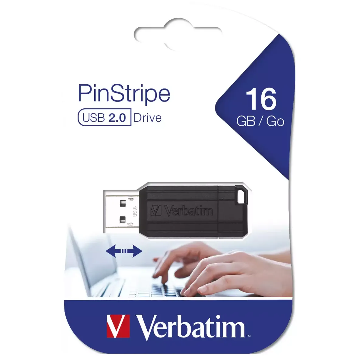 Picture of Verbatim Store’n’Go Pinstripe USB Drive 16GB - Black