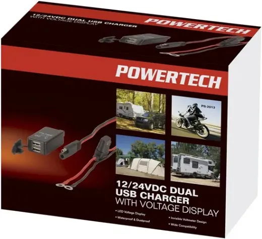 Picture of Powertech 12/24VDC Dual USB Charger with Voltage Display