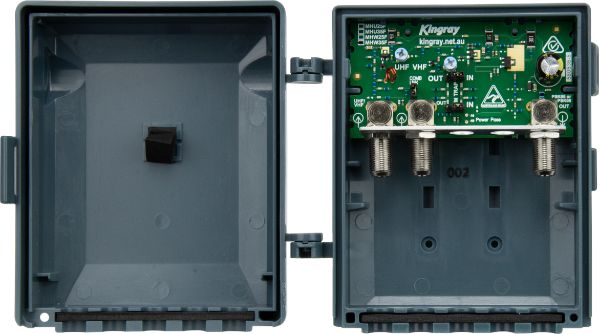 Picture of Kingray VHF & UHF TV Masthead Amplifier with 35dB Gain, Separate or Combined input & 4G/LTE filtering