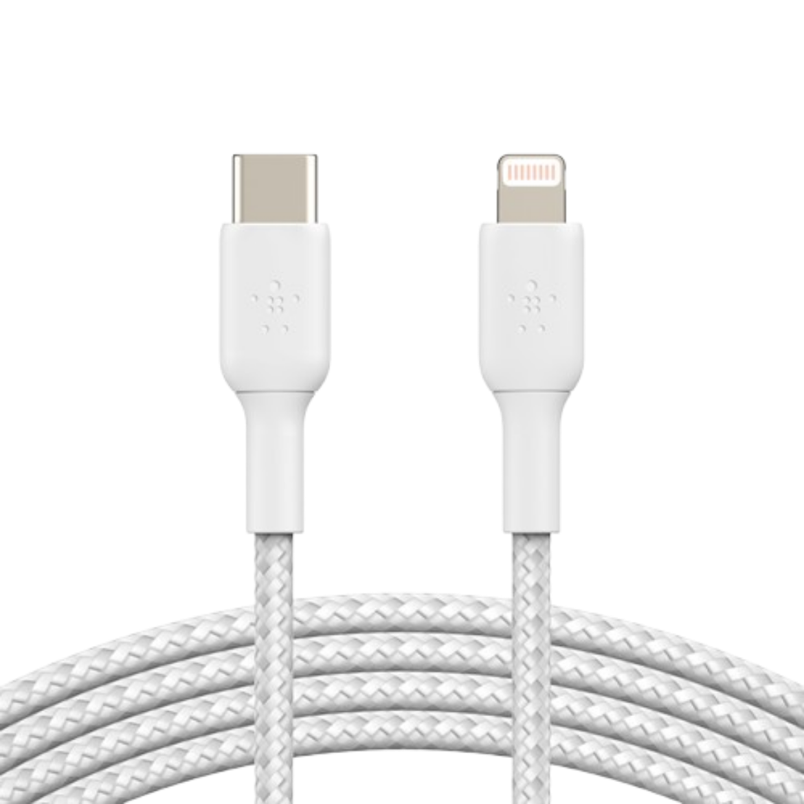 Picture of Belkin BoostCharge Braided Lightning to USB-C Cable (1m/3.3ft) - White