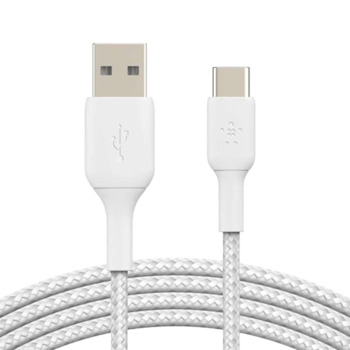 Picture of Belkin BoostCharge Braided USB-C to USB-A Cable (2m/6.6ft) - White