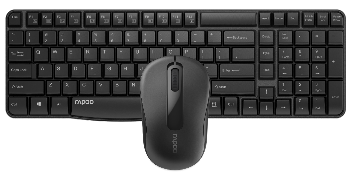 Picture of RAPOO X1800S Black Wireless Mouse & Keyboard Combo