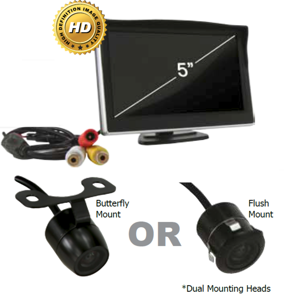 Picture of DNA 5-Inch Rear-View LCD Monitor with Butterfly or Flush Mount Camera