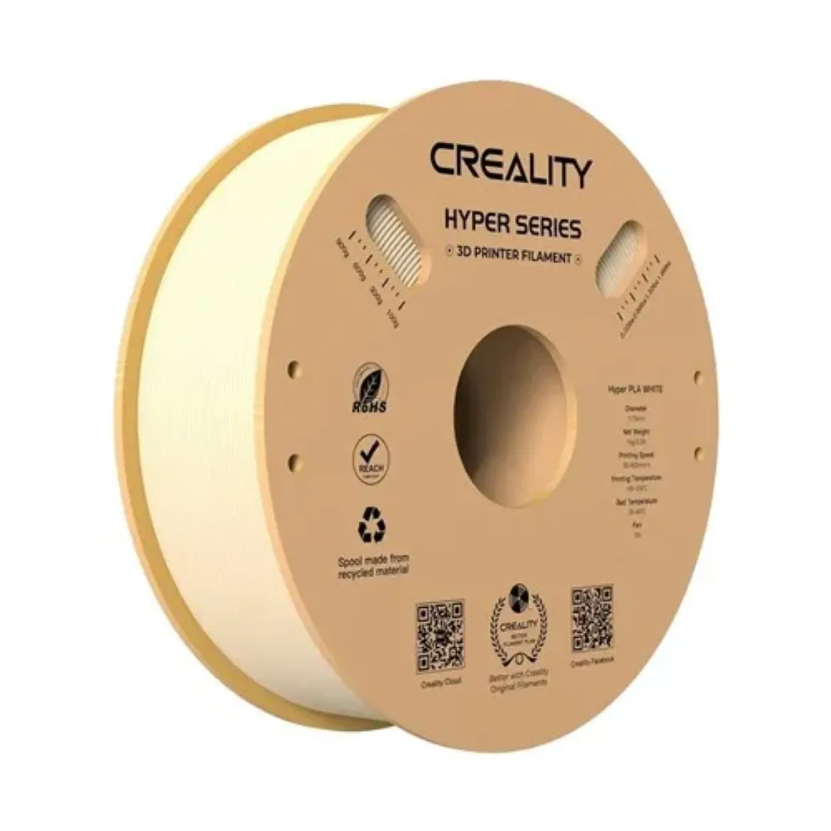 Picture of 1.75mm Ivory Creality Hyper PLA Filament 1kg Roll