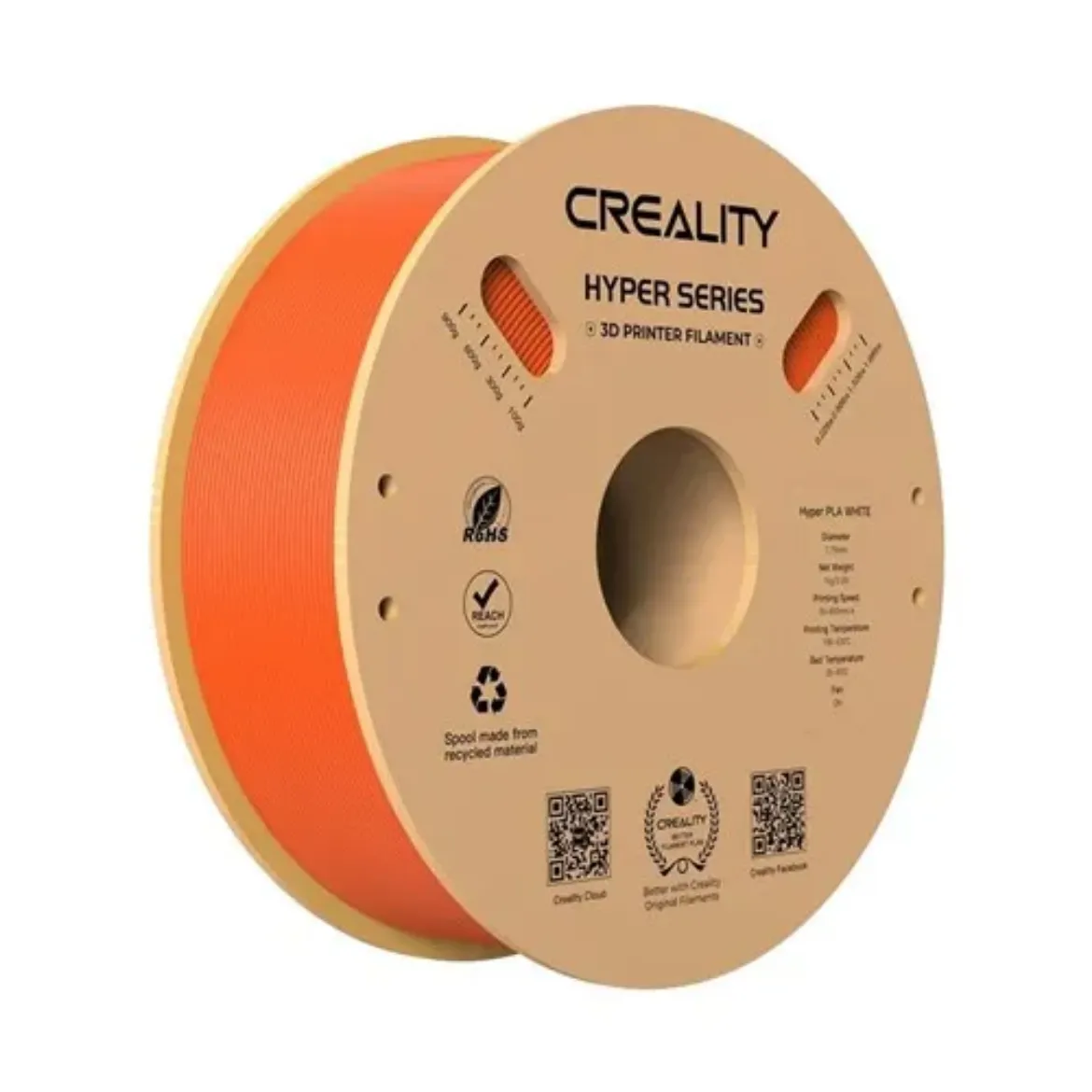 Picture of 1.75mm Orange Creality Hyper PLA Filament 1kg Roll