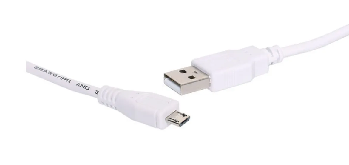 Picture of Dynalink 1.5m USB-A Male to Micro-B Male USB 2.0 Cable - White